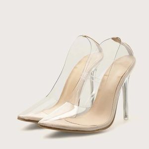 Clear Closed Toe Heels